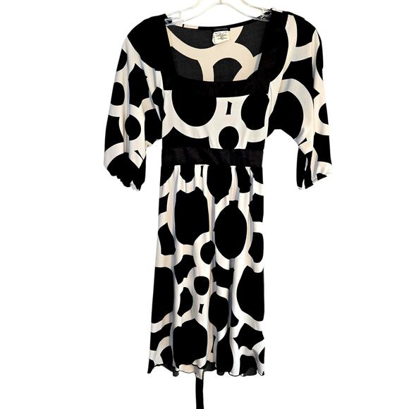 Maurices XS Black White Women's Short Sleeve Maxi  Dress Size 0 2 Extra Small - Picture 3 of 5